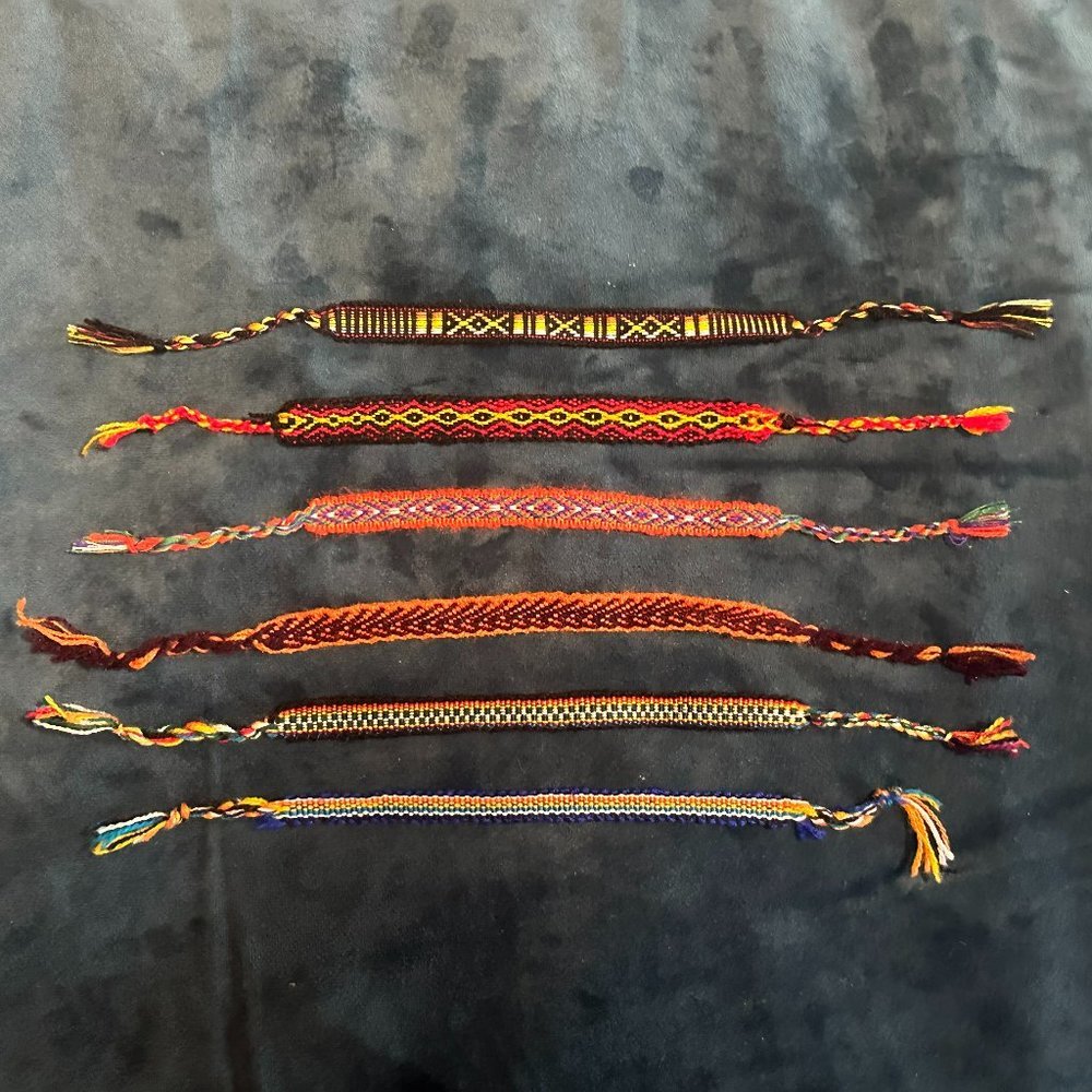HANDMADE Multicolor Thread Friendship Bracelet Lot of 6